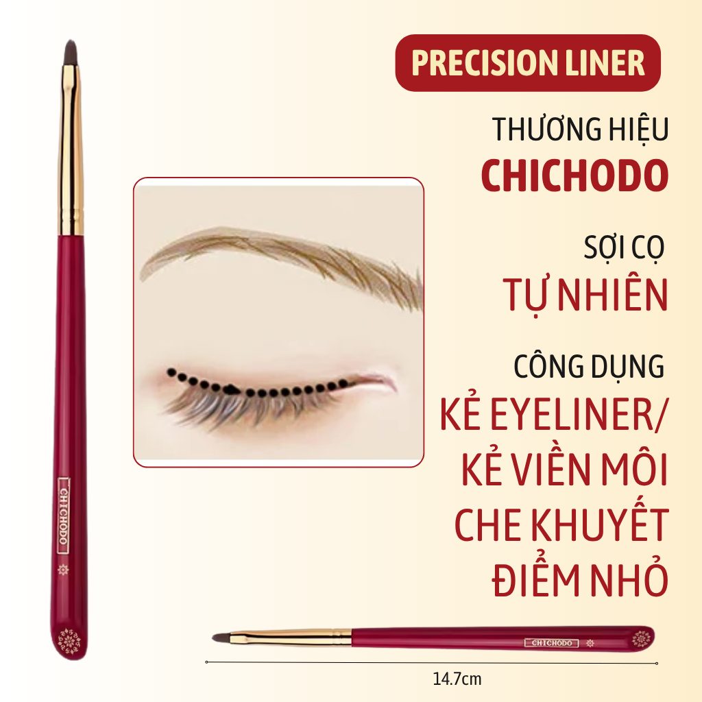 Cọ Trang Điểm Kẻ Liner/Vẽ Viền Môi CHICHODO Precision Liner C120 – Lông Mềm, Đầu Nhọn Chuẩn Nét
